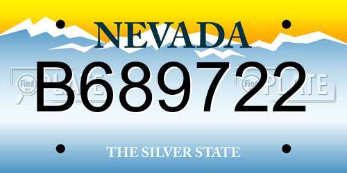 B689722 Nevada License Plate