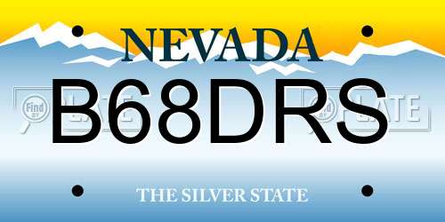 B68DRS Nevada License Plate