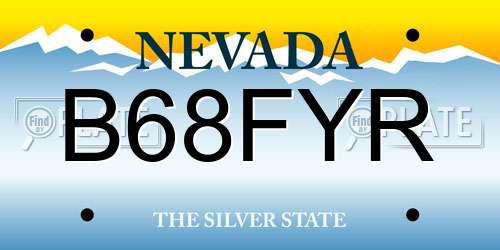 B68FYR Nevada License Plate