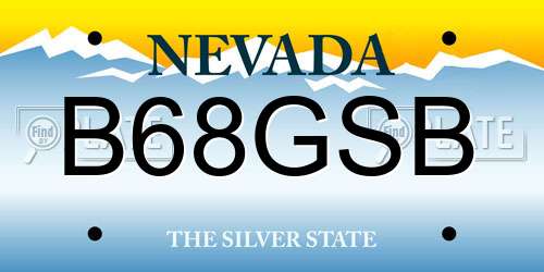 B68GSB Nevada License Plate