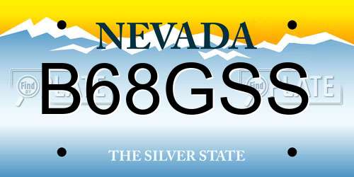 B68GSS Nevada License Plate