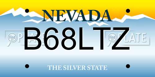 B68LTZ Nevada License Plate