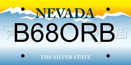 B68ORB Nevada License Plate