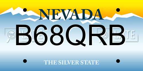 B68QRB Nevada License Plate