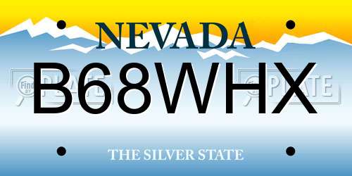 B68WHX Nevada License Plate