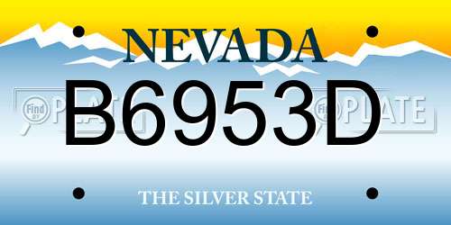 B6953D Nevada License Plate