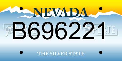 B696221 Nevada License Plate