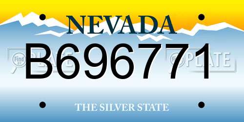 B696771 Nevada License Plate
