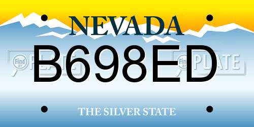 B698ED Nevada License Plate