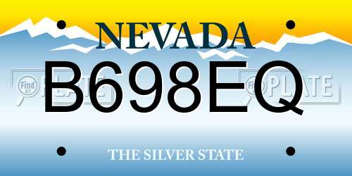 B698EQ Nevada License Plate
