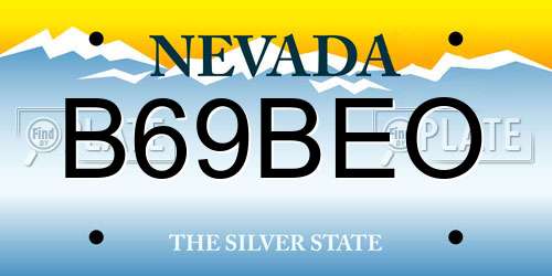 B69BEO Nevada License Plate