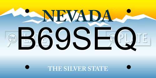 B69SEQ Nevada License Plate