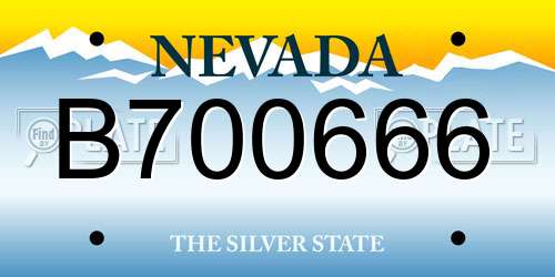 B700666 Nevada License Plate