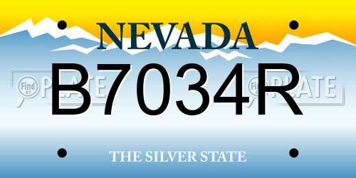 B7034R Nevada License Plate