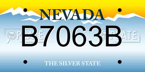 B7063B Nevada License Plate