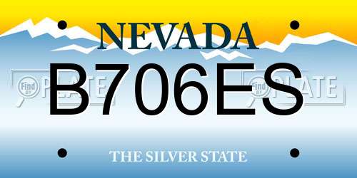 B706ES Nevada License Plate