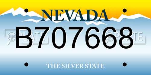 B707668 Nevada License Plate