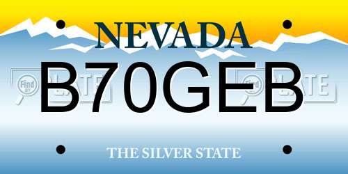 B70GEB Nevada License Plate