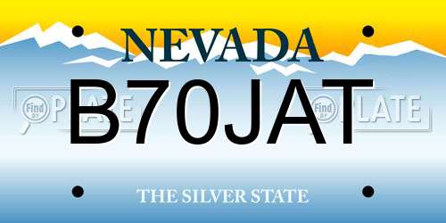 B70JAT Nevada License Plate
