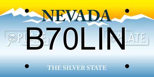 B70LIN Nevada License Plate