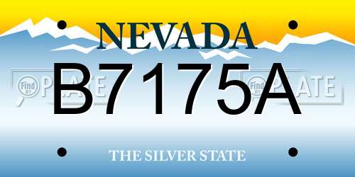 B7175A Nevada License Plate