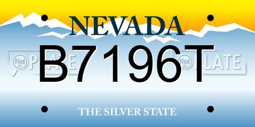 B7196T Nevada License Plate