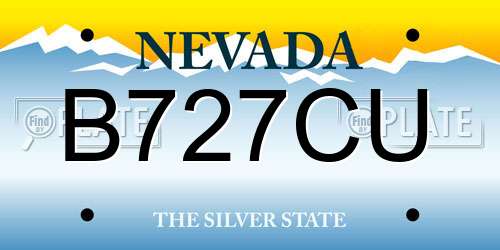 B727CU Nevada License Plate
