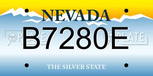 B7280E Nevada License Plate