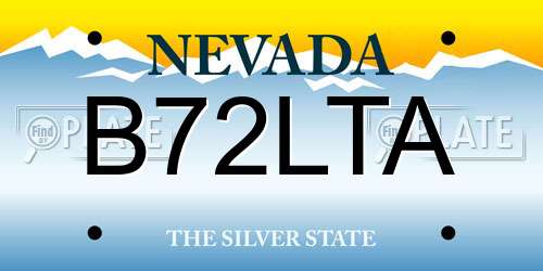 B72LTA Nevada License Plate