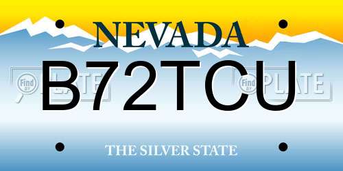 B72TCU Nevada License Plate