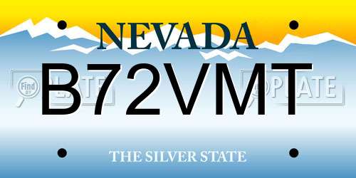 B72VMT Nevada License Plate
