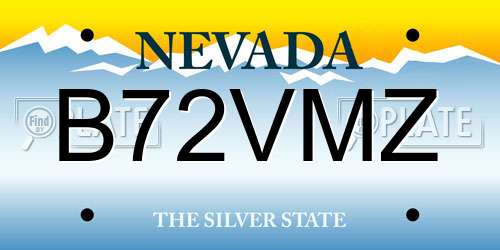 B72VMZ Nevada License Plate