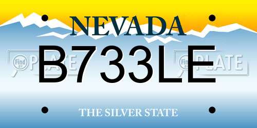 B733LE Nevada License Plate