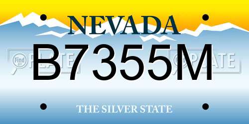 B7355M Nevada License Plate