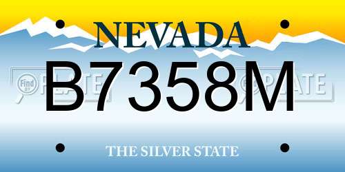 B7358M Nevada License Plate