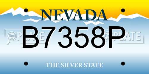 B7358P Nevada License Plate