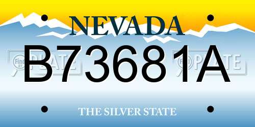 B73681A Nevada License Plate