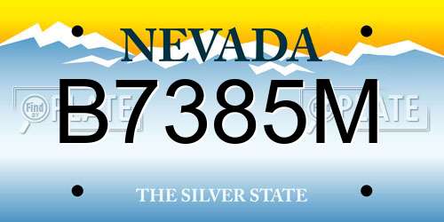 B7385M Nevada License Plate
