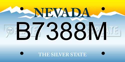 B7388M Nevada License Plate