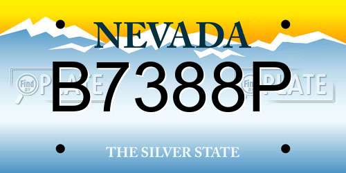 B7388P Nevada License Plate
