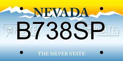 B738SP Nevada License Plate