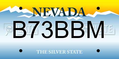 B73BBM Nevada License Plate
