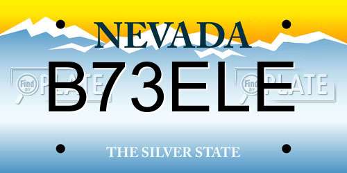 B73ELE Nevada License Plate