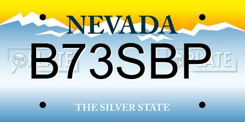 B73SBP Nevada License Plate