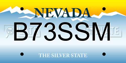 B73SSM Nevada License Plate