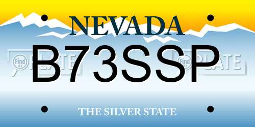 B73SSP Nevada License Plate