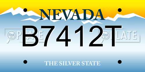B7412T Nevada License Plate