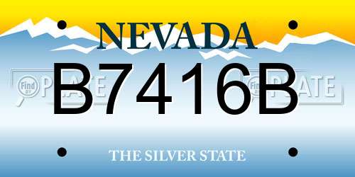 B7416B Nevada License Plate