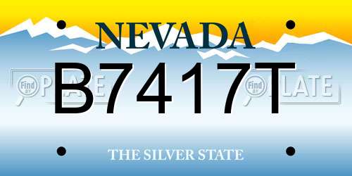B7417T Nevada License Plate