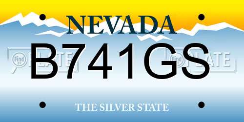 B741GS Nevada License Plate